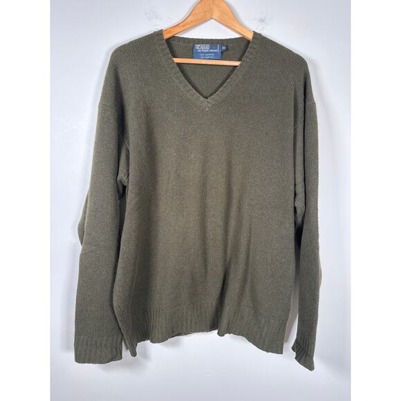 Polo Ralph Lauren Other - Polo Ralph Lauren 100% Cashmere Sweater Green Size XL V Neck Long Sleeve Luxe